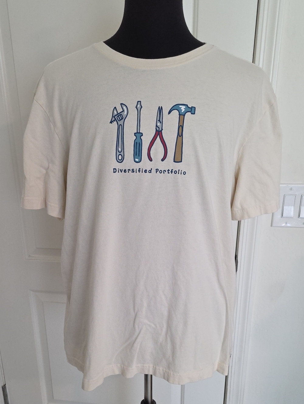 Life Is Good Beige Crew Neck T-Shirt
